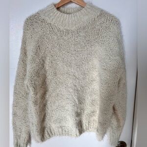 Elegant Cream fuzzy sweater